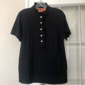 Tory Burch Black Polo / Short Sleeve Shirt (with BONUS J. CREW bracelet)